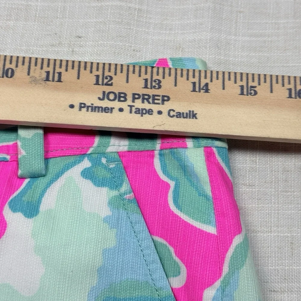 Lilly Pulitzer The Chipper‎ Short Women Size 00 Pink Teal Bermuda Shorts 19987